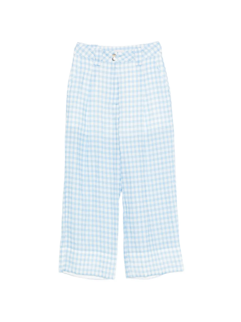 LIU JO pocket gingham-pattern trousers - Blau