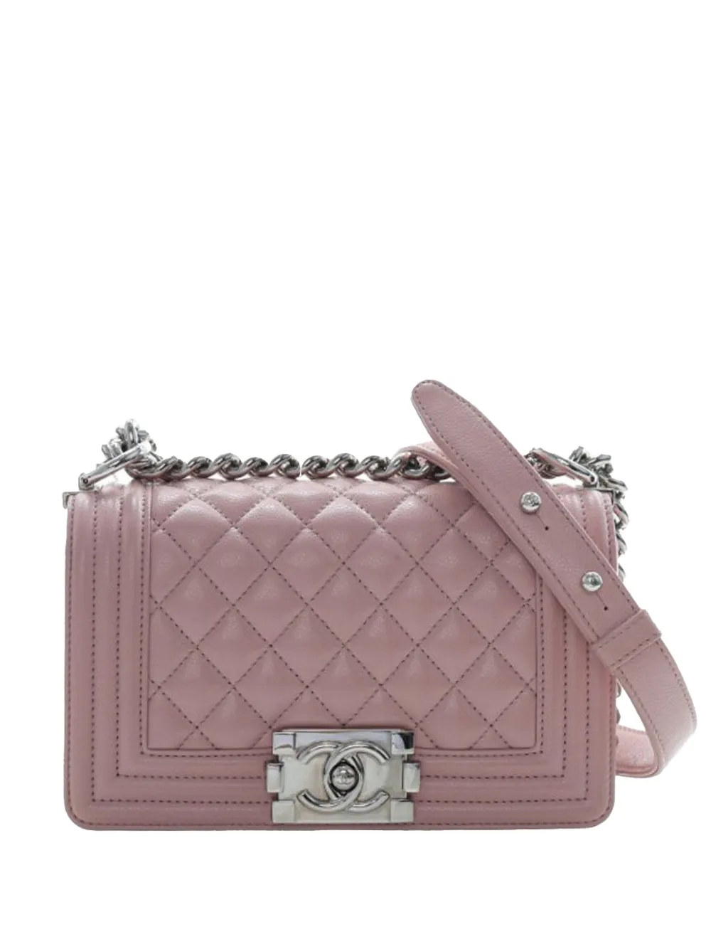 CHANEL Pre-Owned 2021-2025 Small Quilted Caviar Boy Flap crossbody bag - Rosa