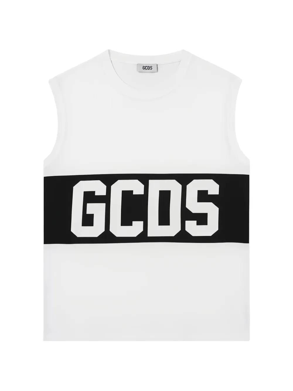 Gcds Kids logo-detail sleeveless top - Bianco