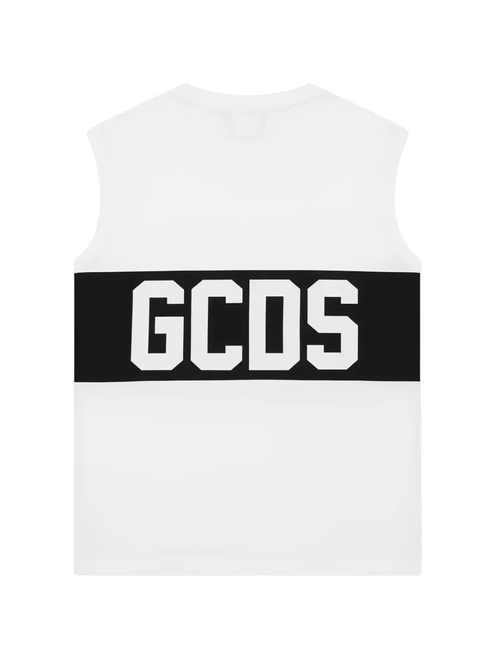 Gcds Kids band logo-detail sleeveless T-shirt Wit