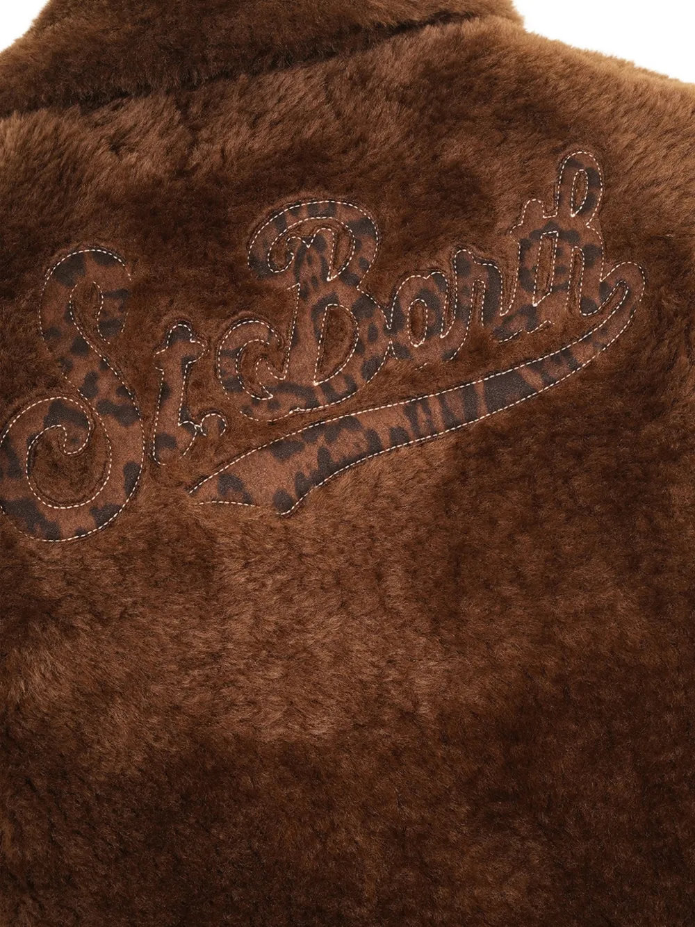 MC2 Saint Barth logo-embroidered faux-fur coat Bruin