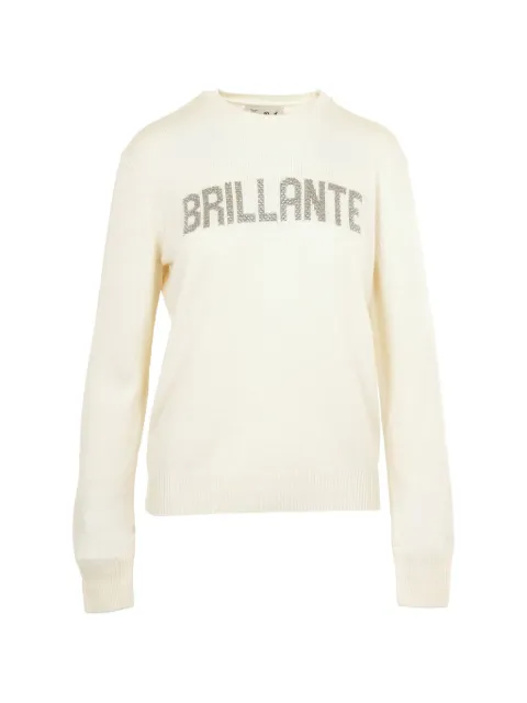 MC2 Saint Barth crystal-embellished logo-knit sweater