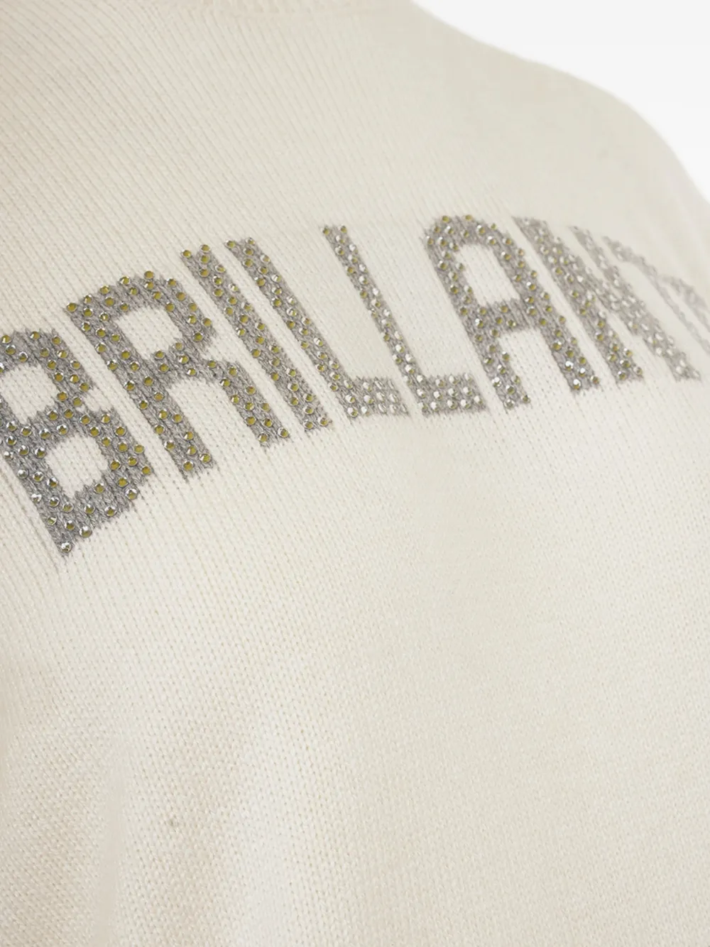 MC2 Saint Barth Sweater verfraaid met kristallen logo Beige