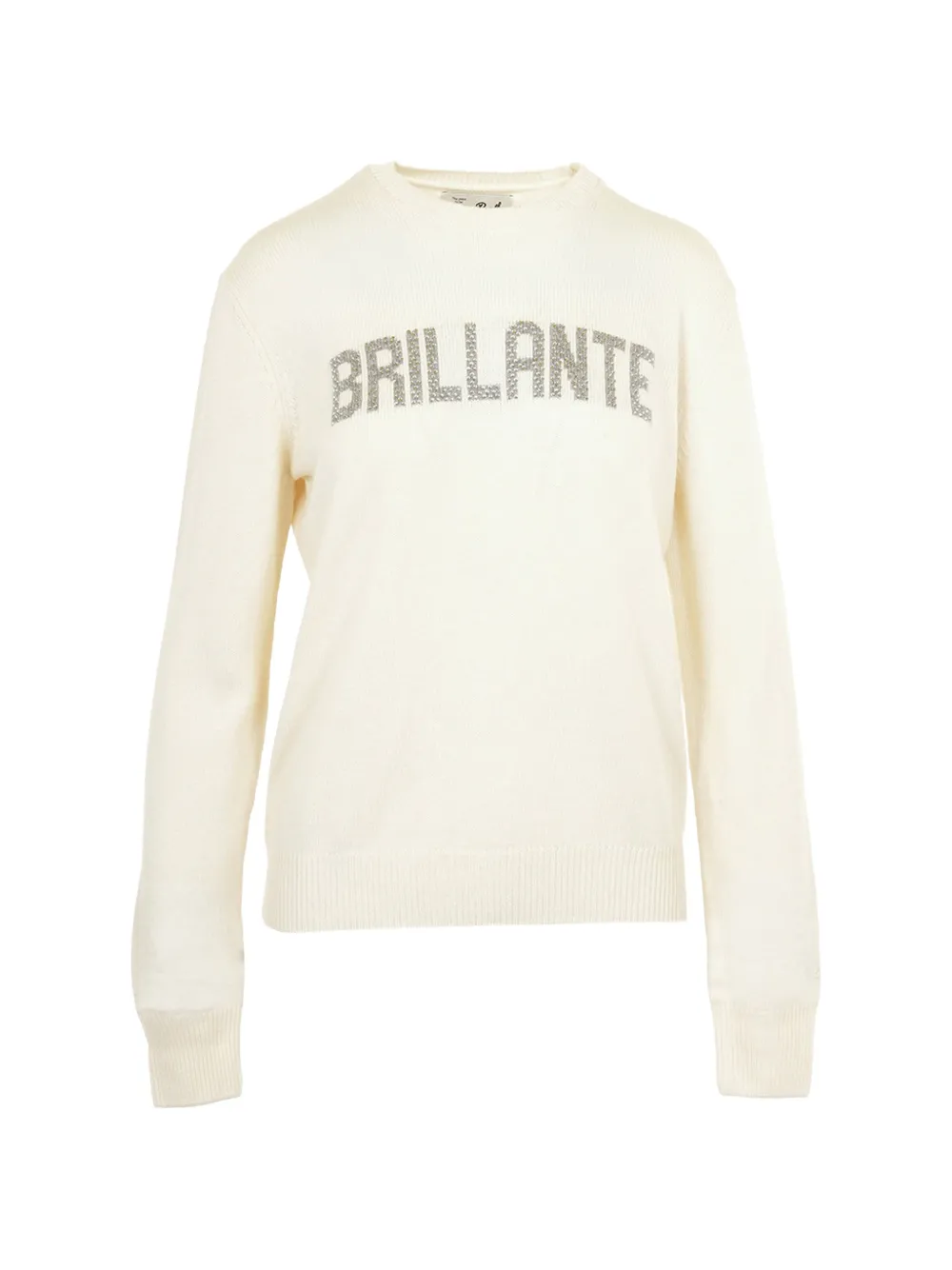 MC2 Saint Barth Sweater verfraaid met kristallen logo Beige