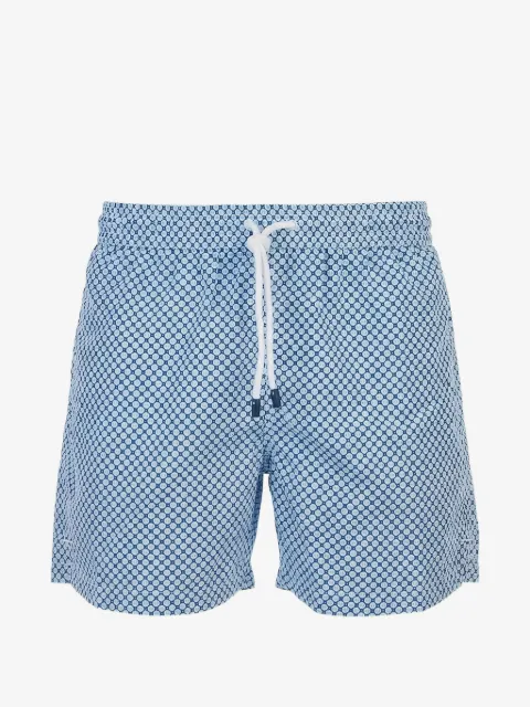 Fedeli geometric-print swim shorts