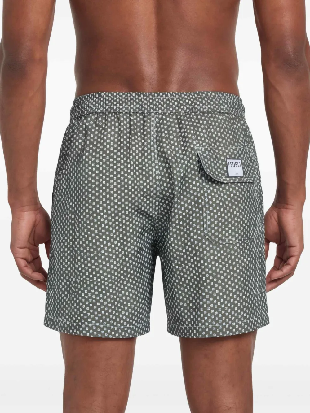 Fedeli Zwembroek met bloemenprint Groen