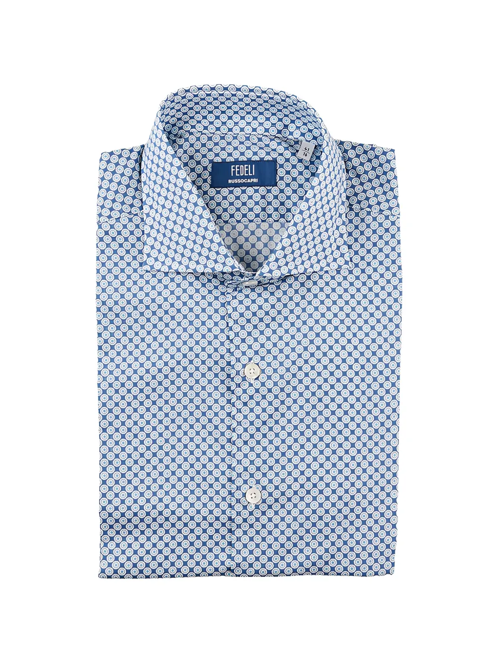 Fedeli geometric-print button-up shirt - Blau