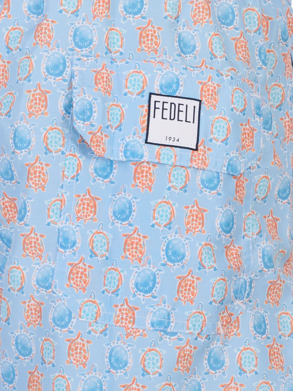 Fedeli print-detail drawstring swim shorts Blauw