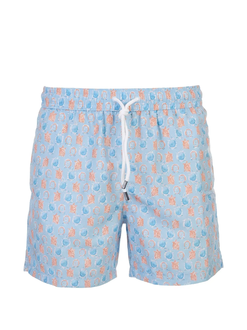 Fedeli turtle-print drawstring swim shorts - Blu