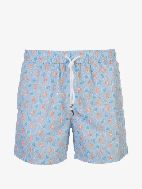 Fedeli print-detail drawstring swim shorts