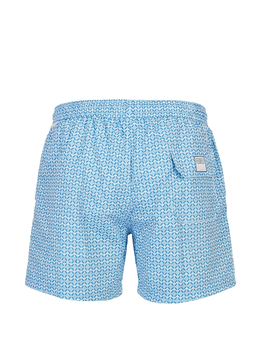  Fedeli Geometric-print Swim Shorts - Azul 