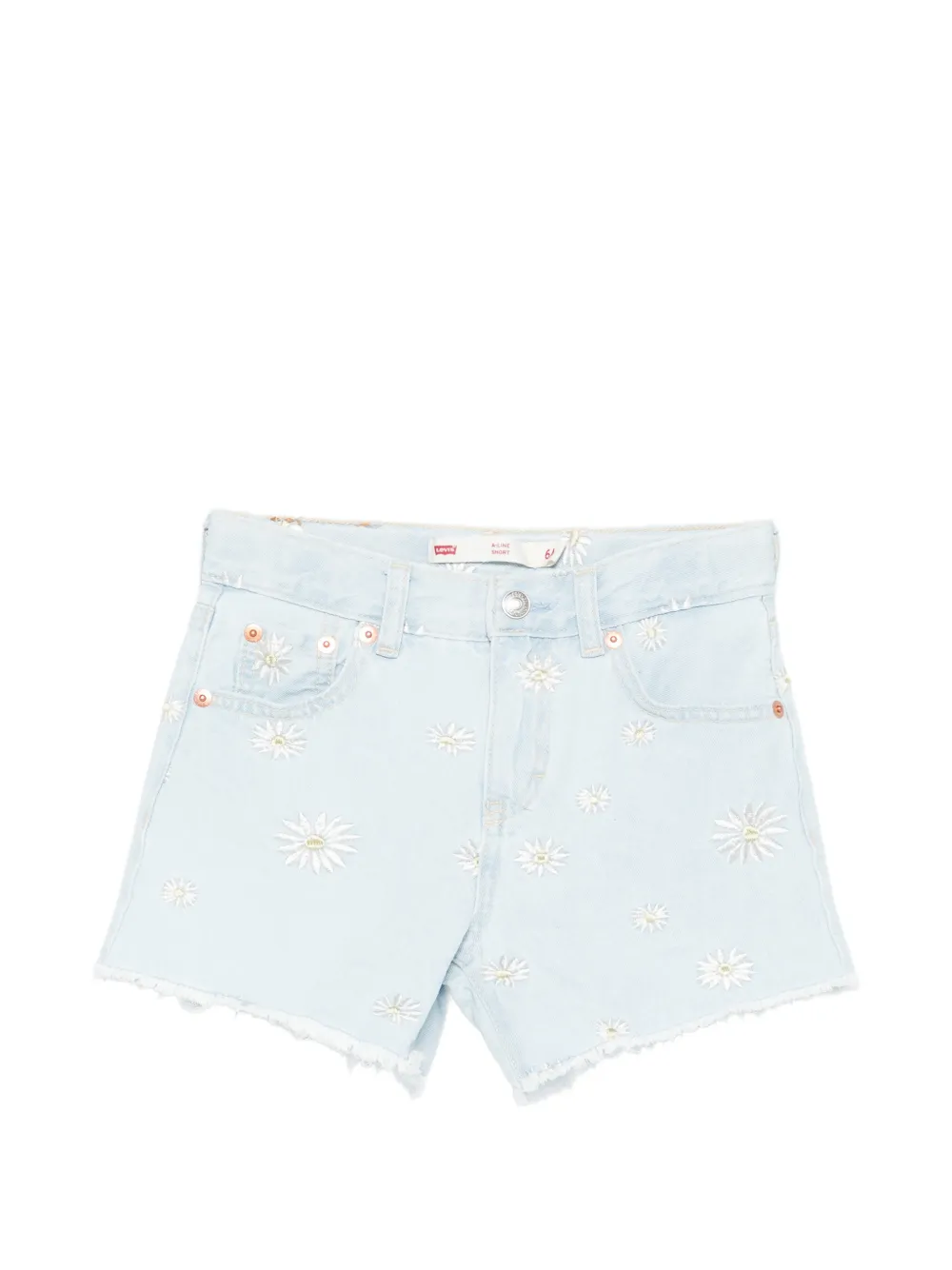 Levi's Kids embroidered frayed-hem shorts - Blau