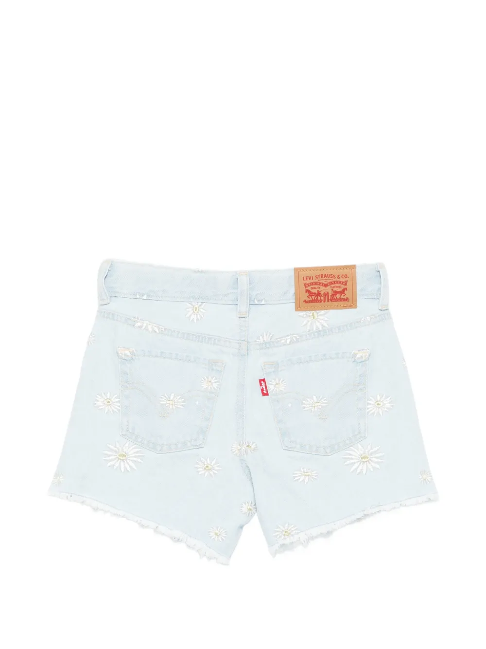 Levi's Kids Gerafeld shorts met borduurwerk Blauw