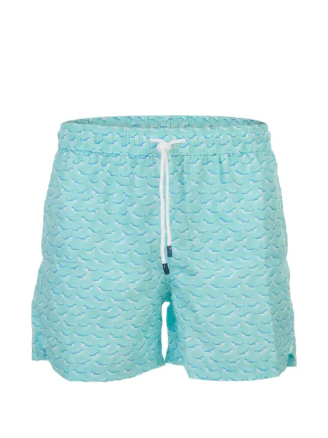Fedeli whale-print drawstring swim shorts