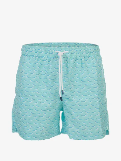 Fedeli whale-print drawstring swim shorts