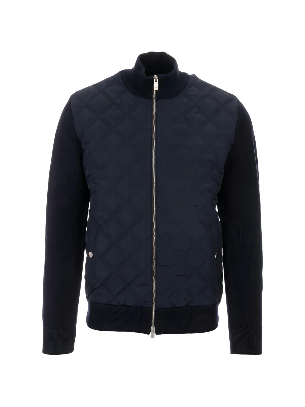 Hugo Boss Quilted Panel Zip-up Jacket In Blue