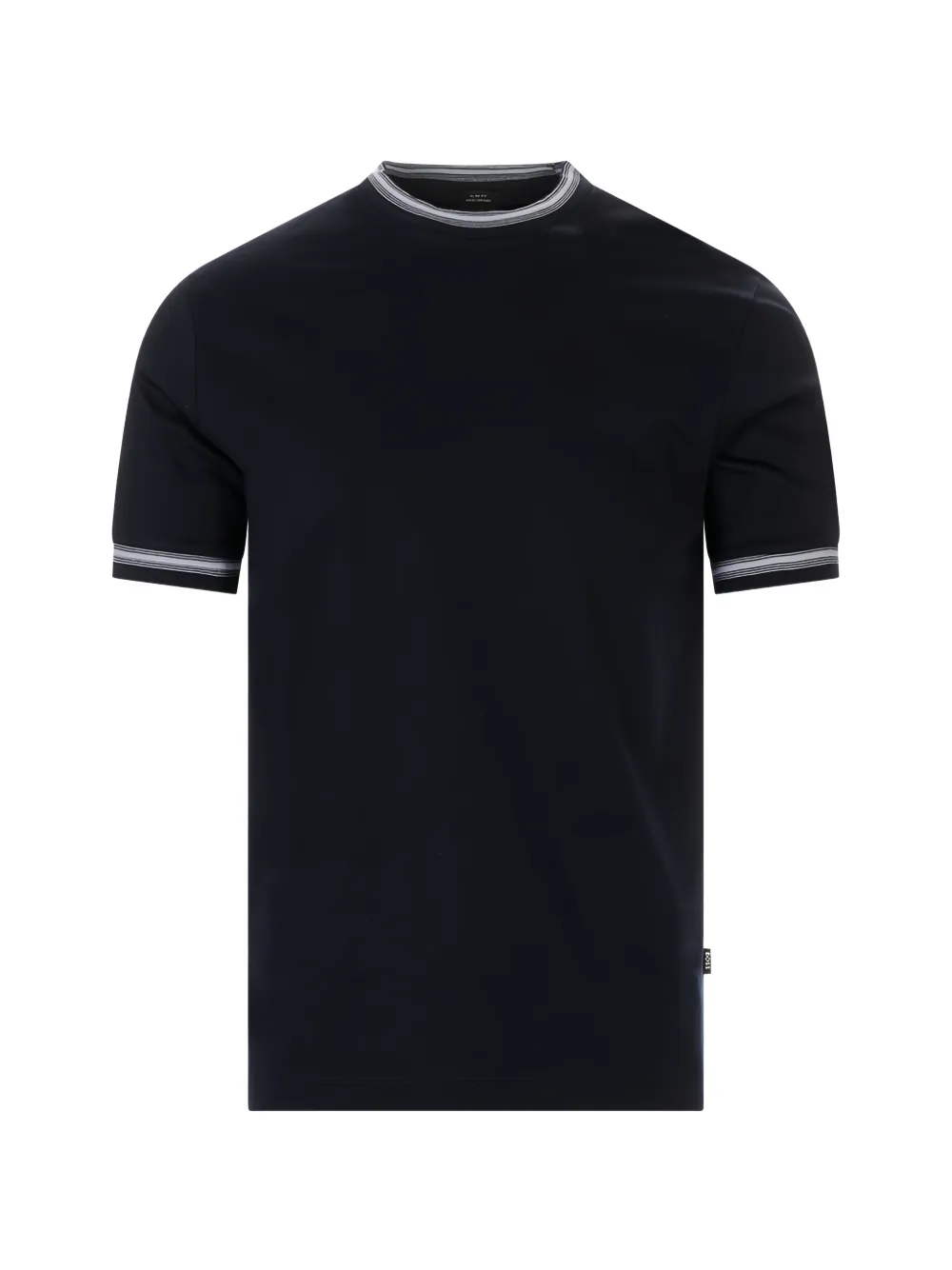 BOSS stripe-trim T-shirt - Blu