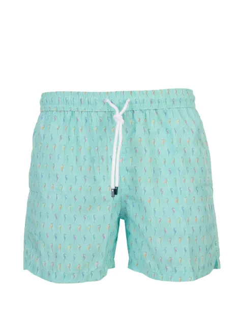 Fedeli seahorse-print drawstring swim shorts