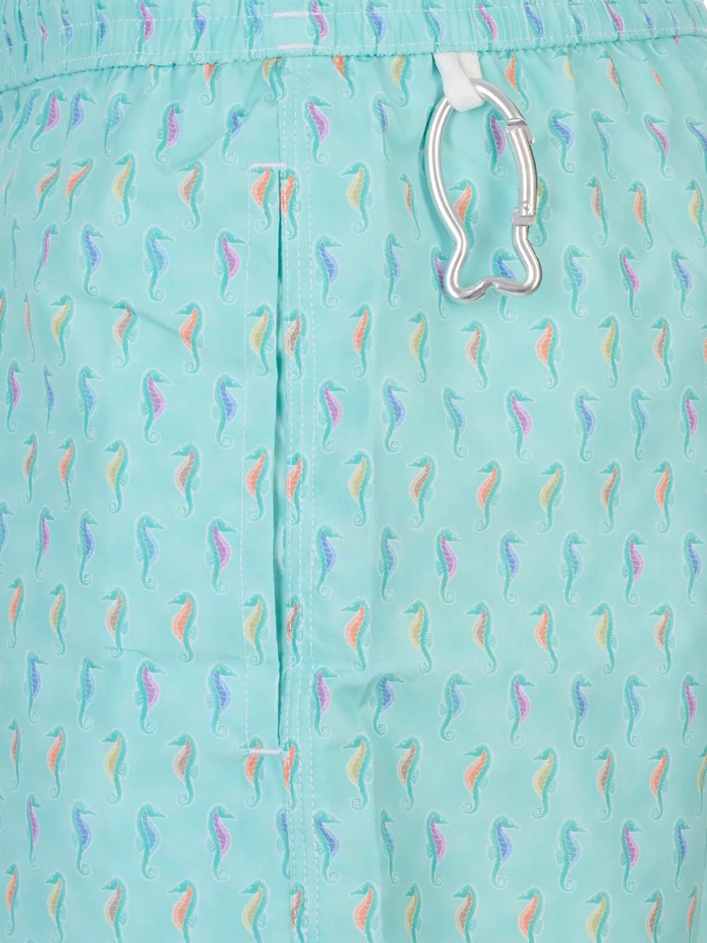 Fedeli Zwembroek met zeepaardprint en trekkoord Blauw