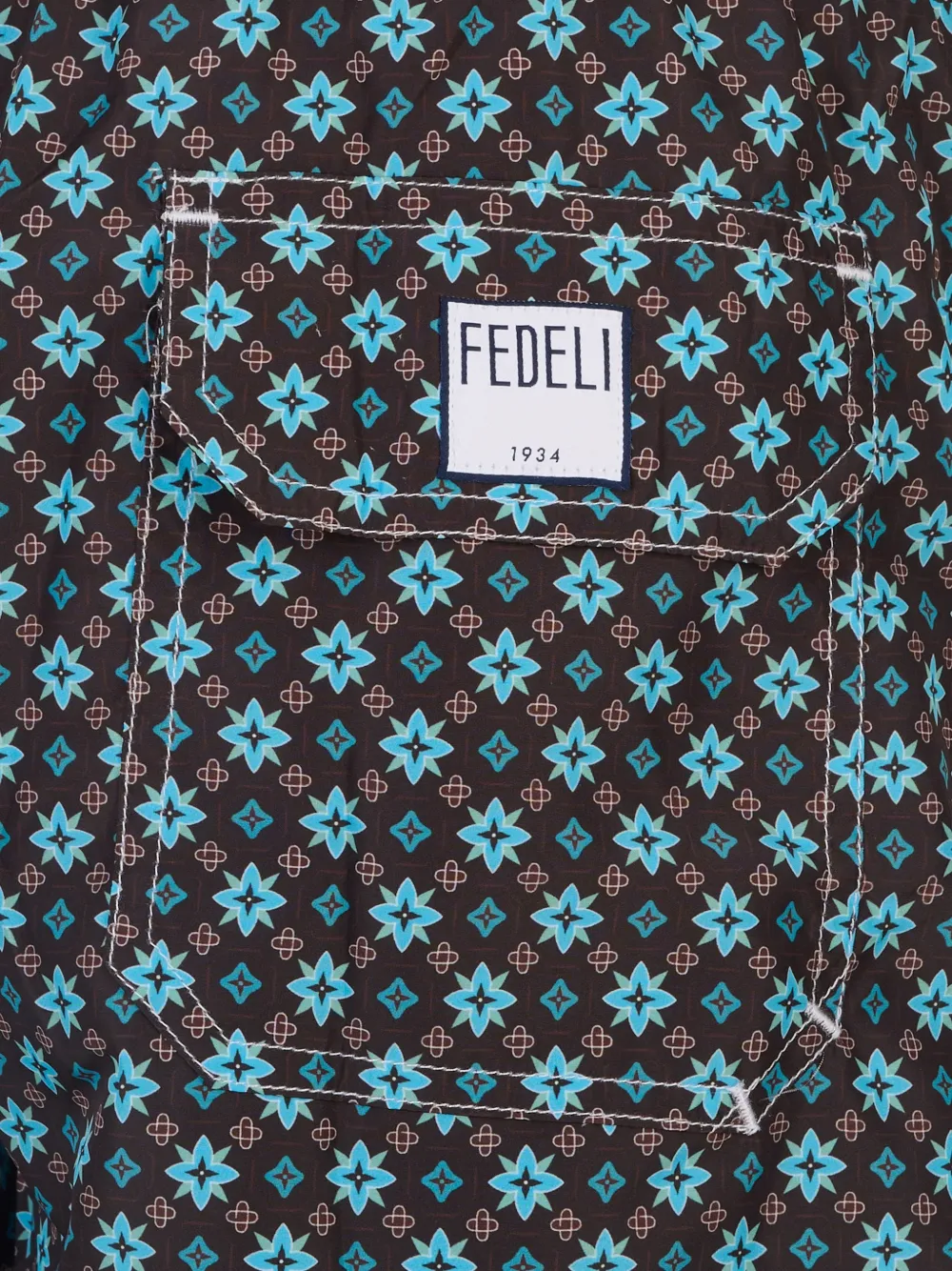 Fedeli Zwembroek met geometrische print Bruin