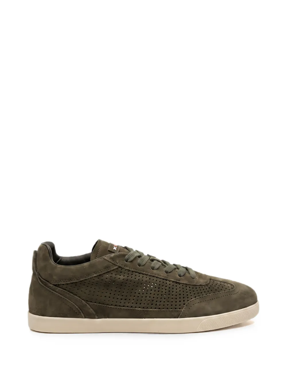 Kiton perforated suede sneakers Groen