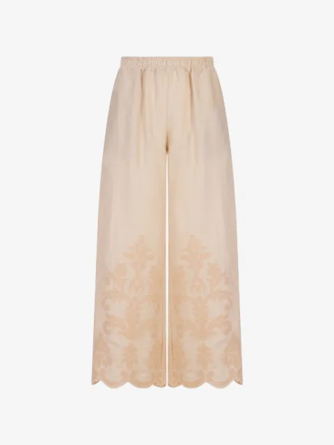Kiton embroidered palazzo pants