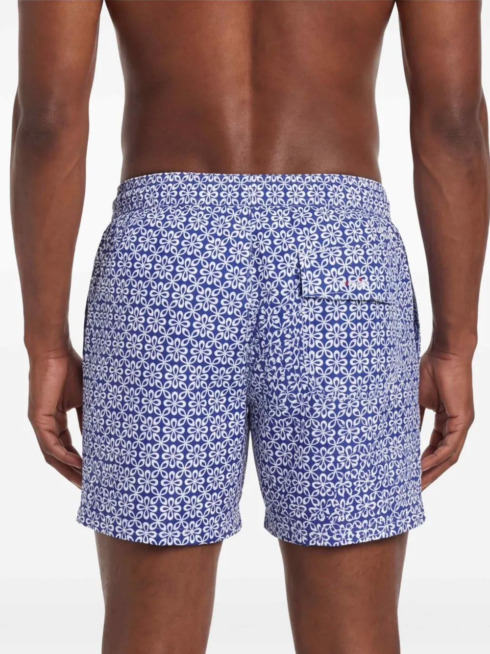 Kiton Zwembroek met bloemenprint Blauw
