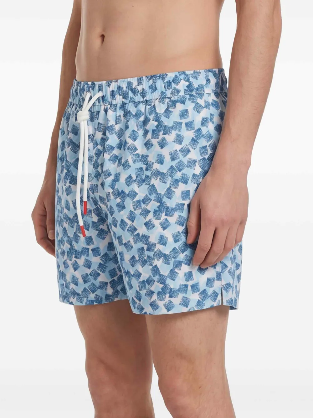Kiton Zwembroek met geometrische print Blauw