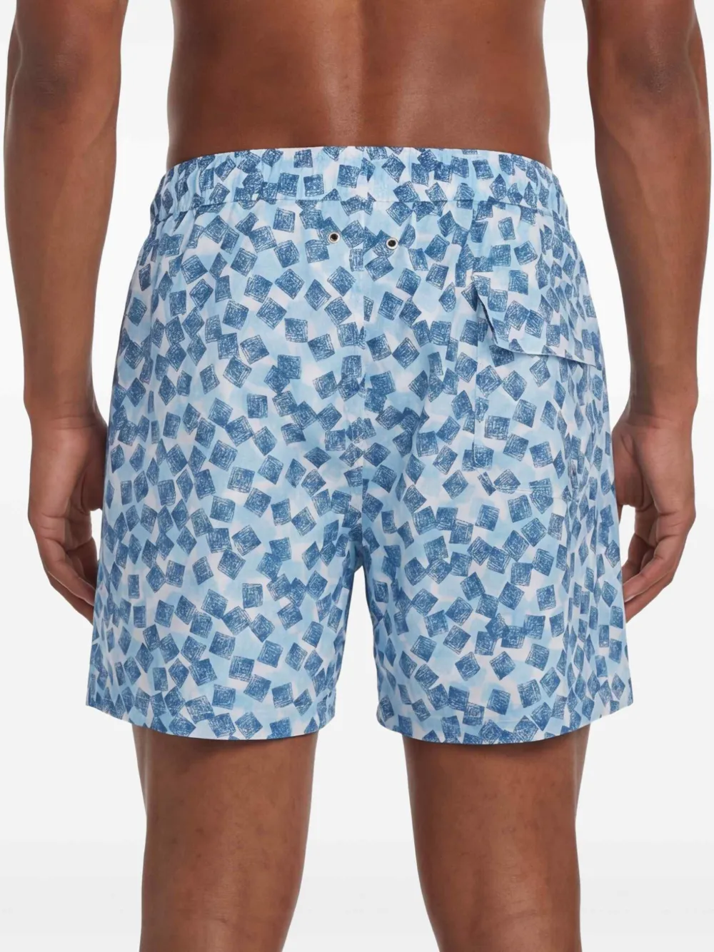 Kiton Zwembroek met geometrische print Blauw