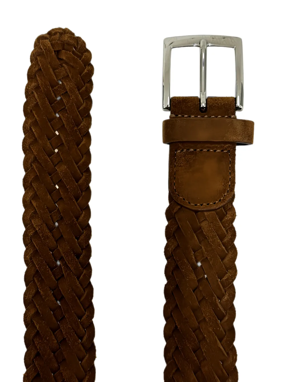 Kiton braided suede belt Bruin