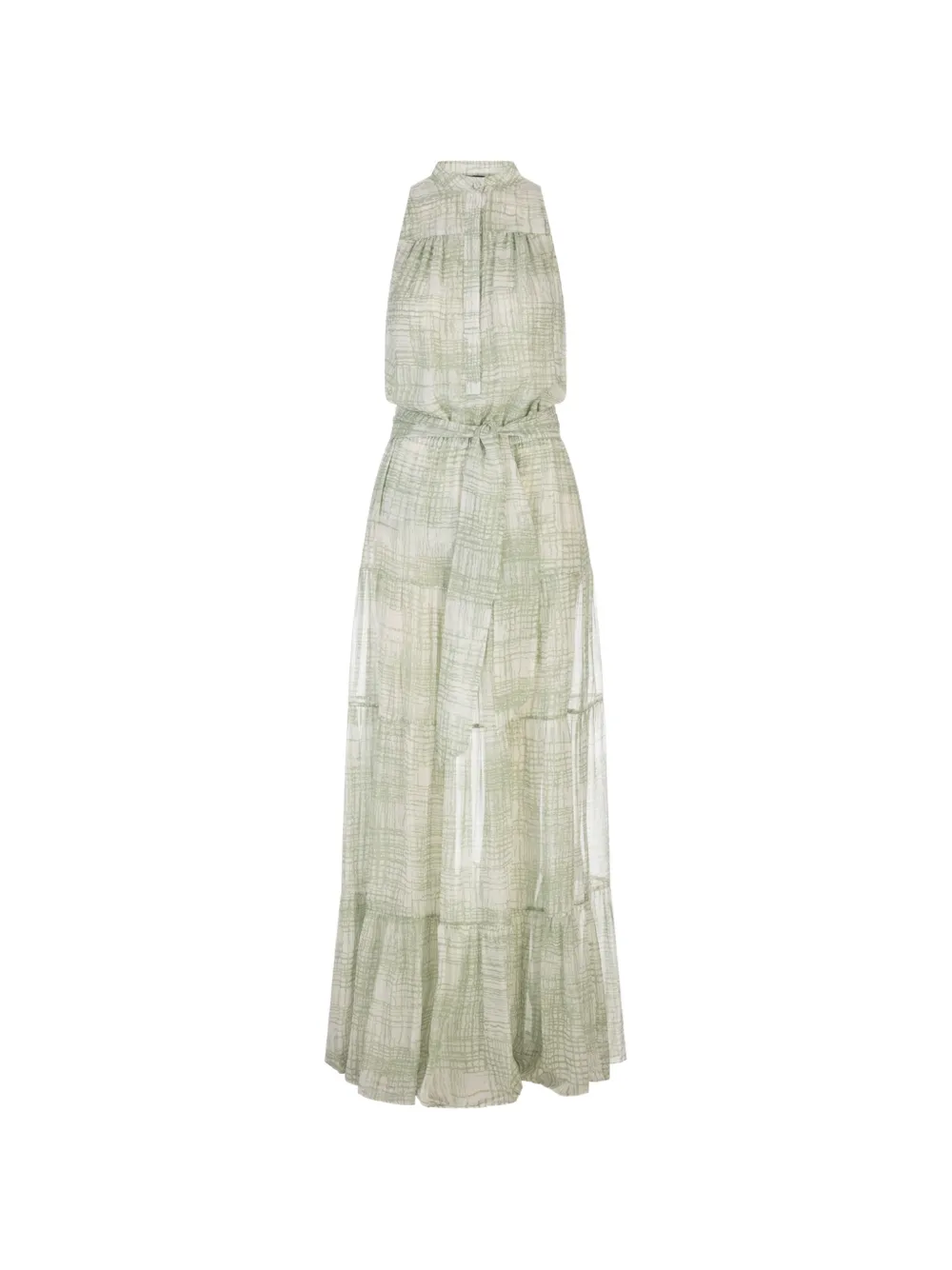 Kiton abstract-print maxi dress - Bianco
