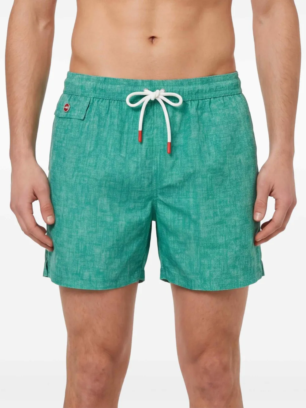 Kiton Zwembroek met trekkoord en gekruiste patch Groen