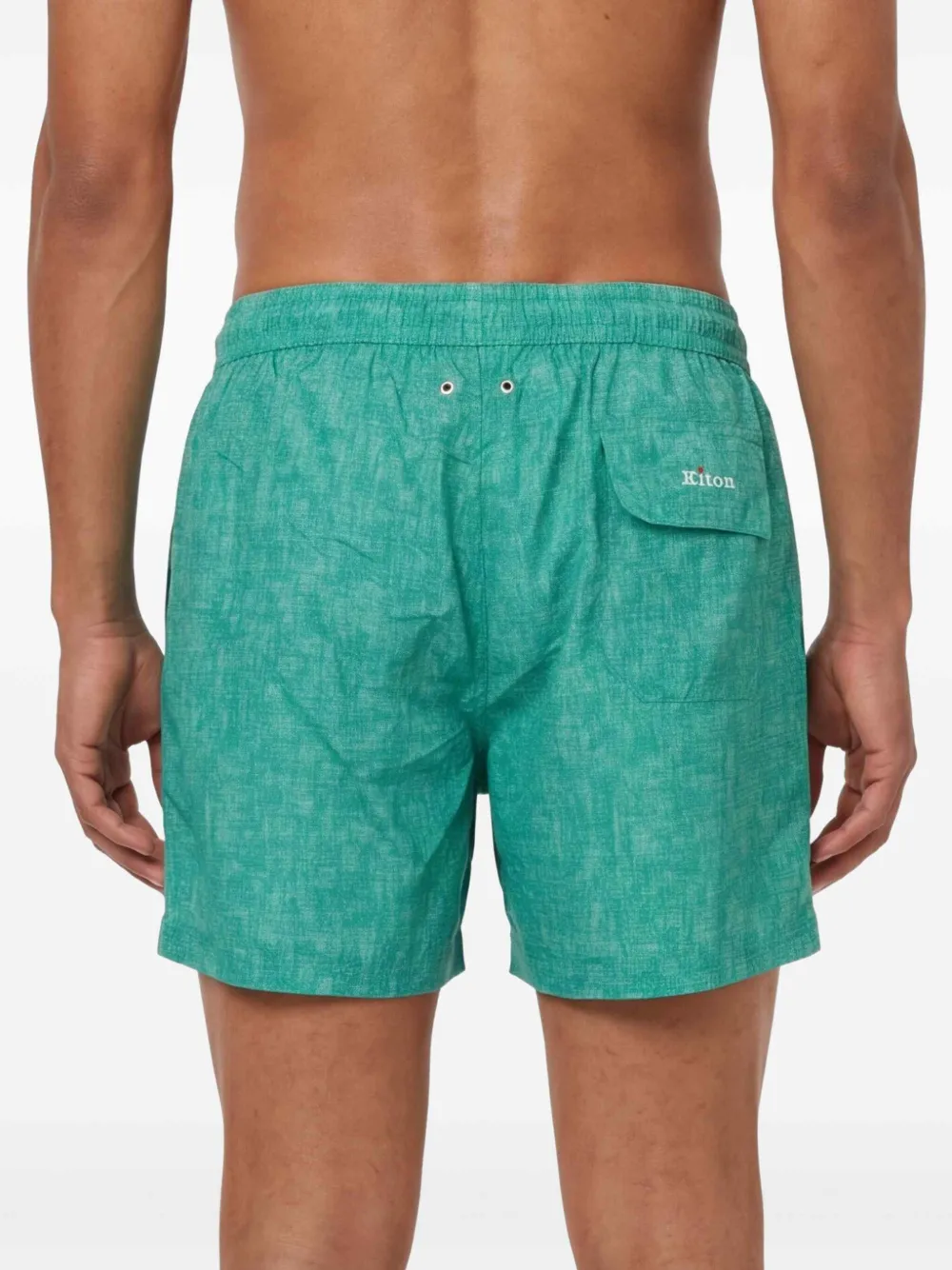 Kiton Zwembroek met trekkoord en gekruiste patch Groen