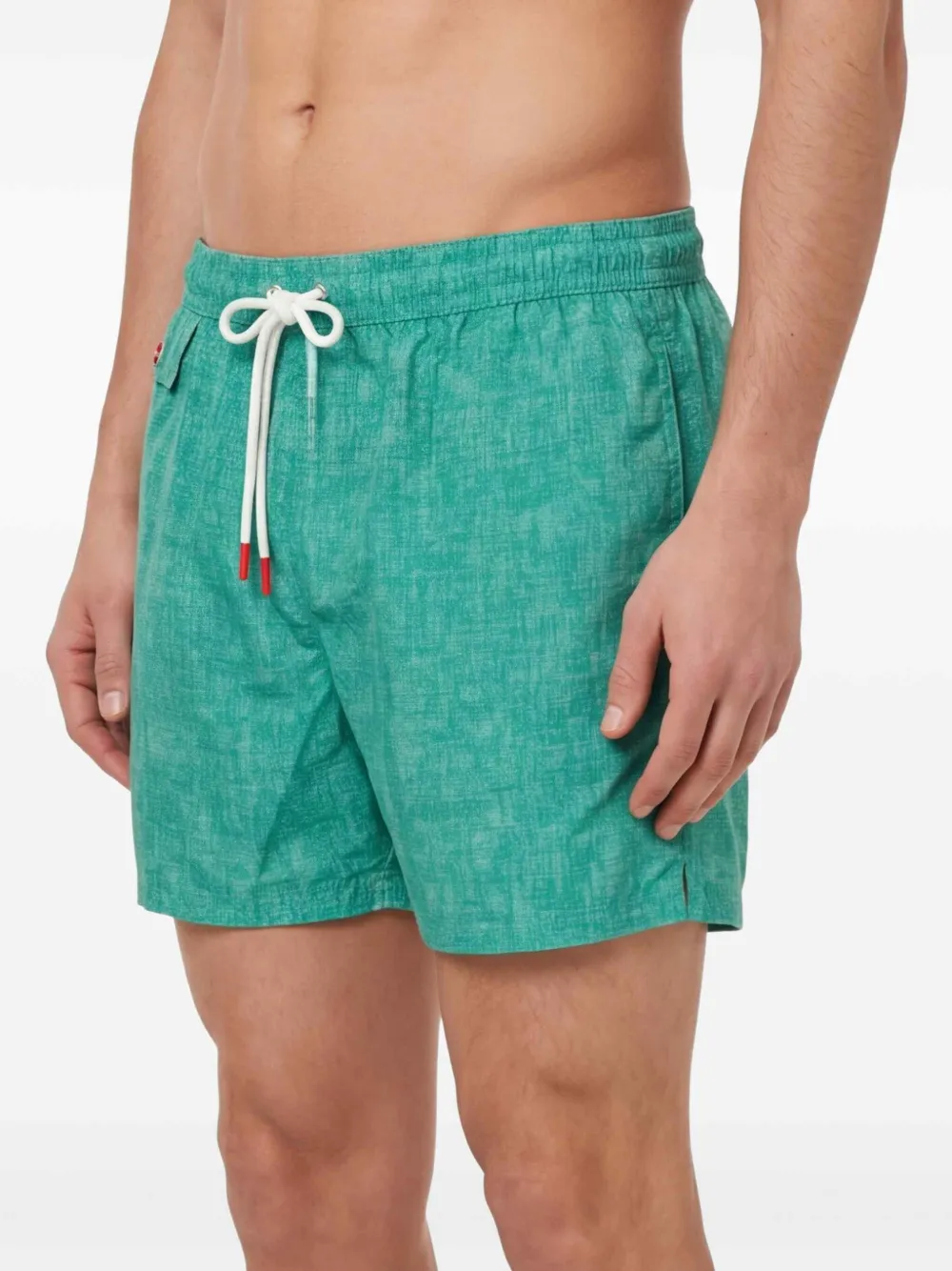 Kiton Zwembroek met trekkoord en gekruiste patch Groen