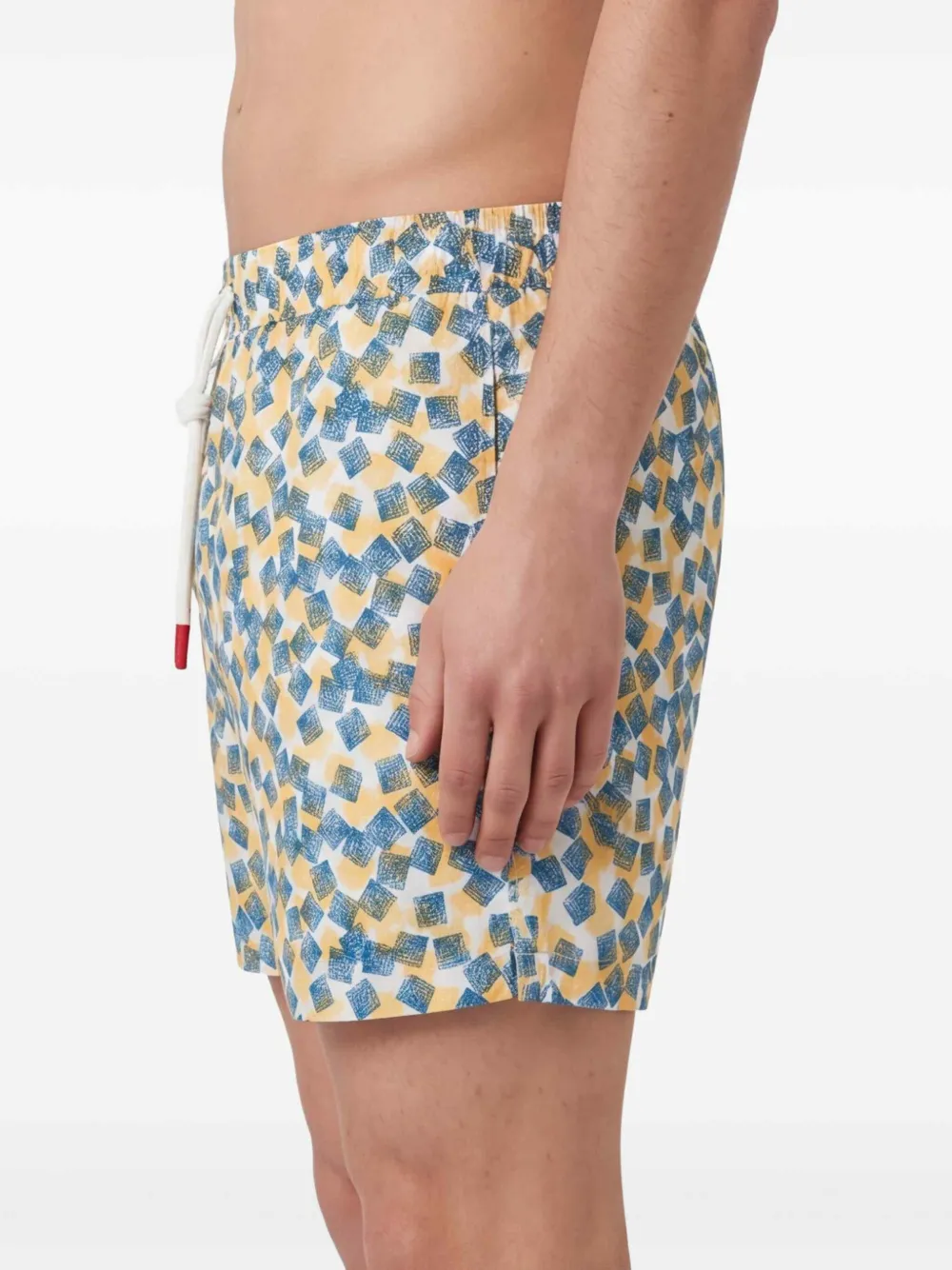 Kiton Zwembroek met geometrische print Blauw