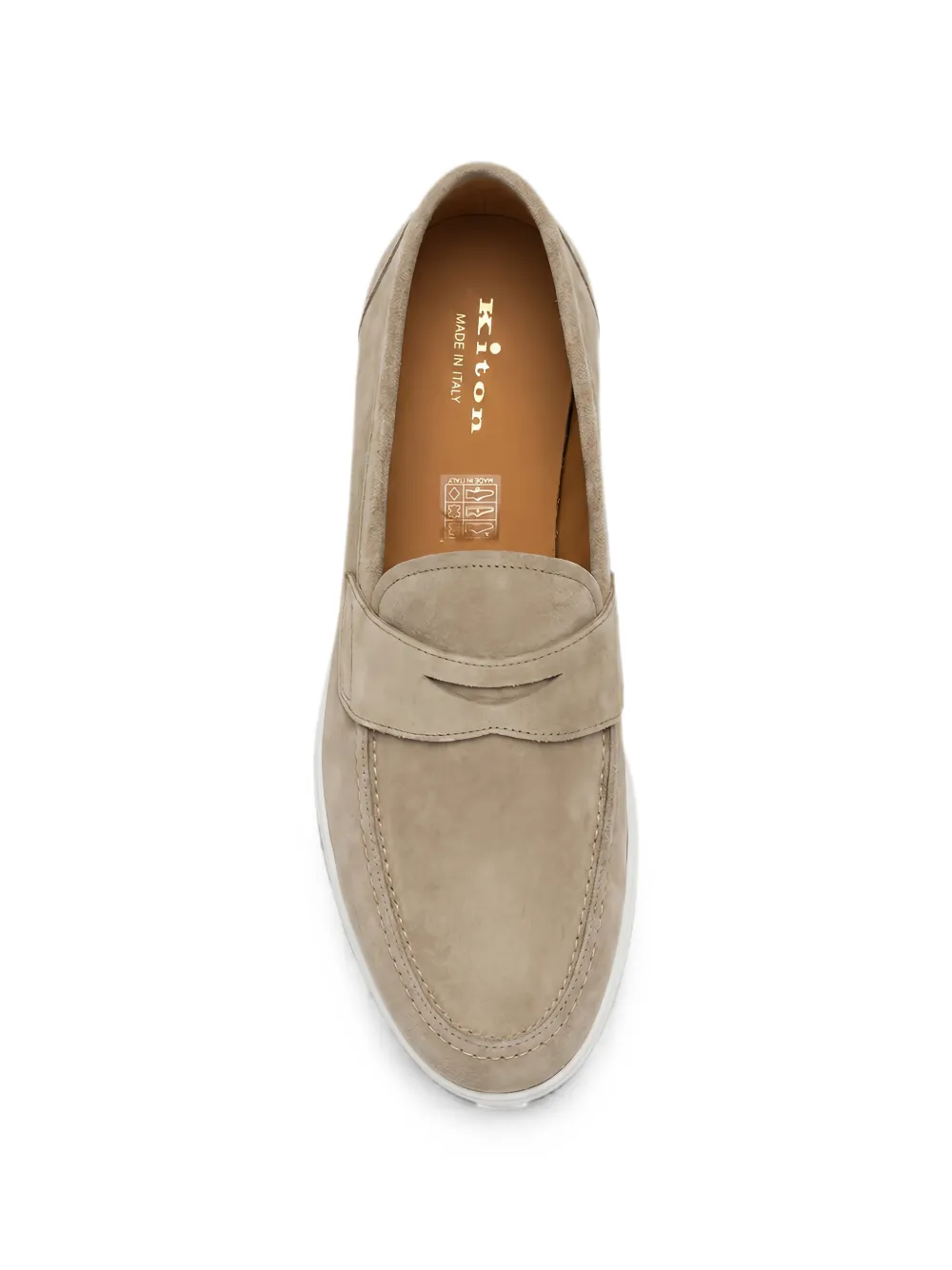 Kiton suede slip-on loafers Beige