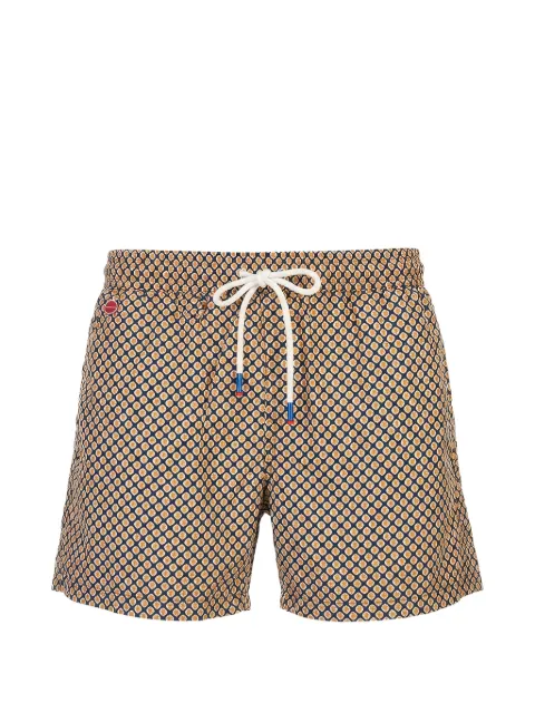 Kiton geometric-print swim shorts