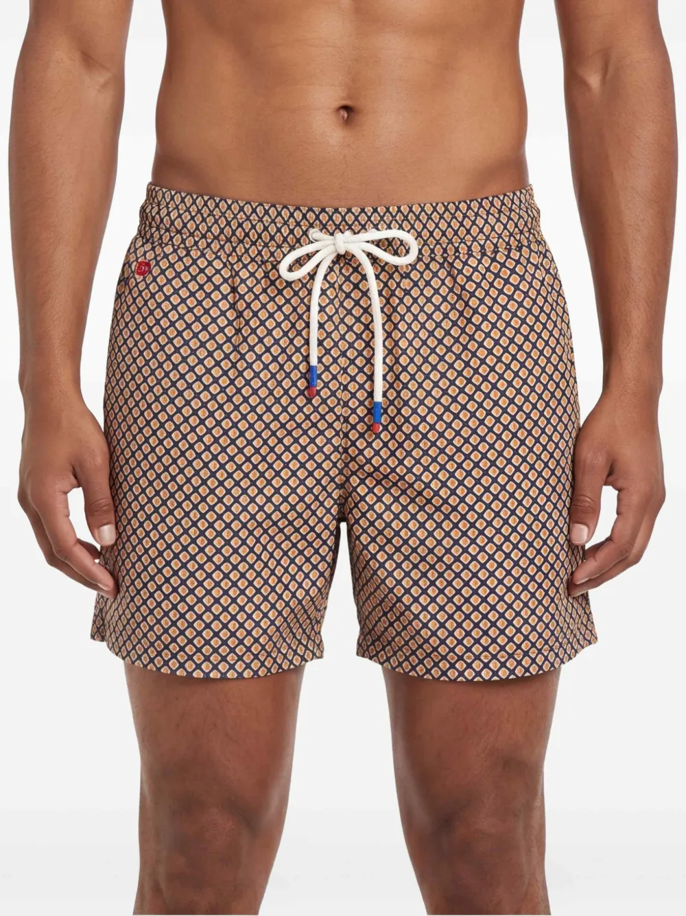 Kiton Zwembroek met geometrische print Blauw