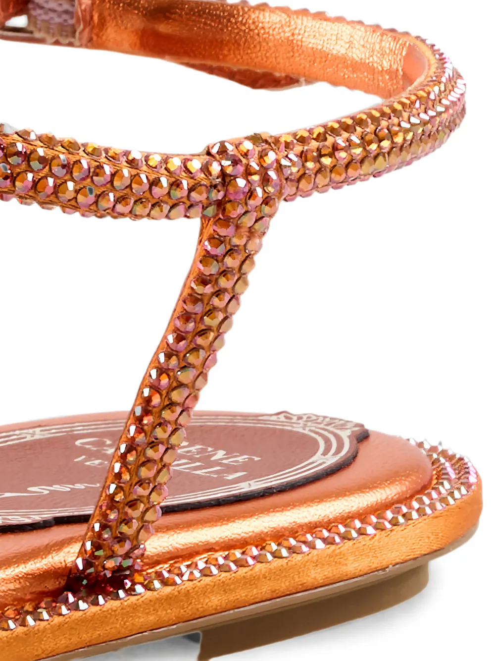 René Caovilla crystal-embellished flat sandals Oranje