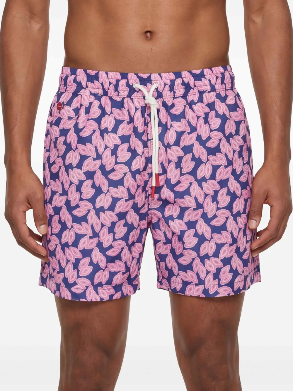 Kiton Zwembroek met geometrische print Blauw