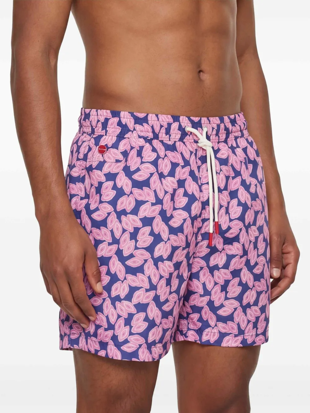 Kiton Zwembroek met geometrische print Blauw