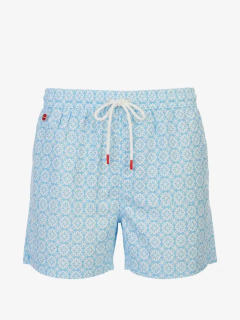 Kiton shorts de playa con estampado floral