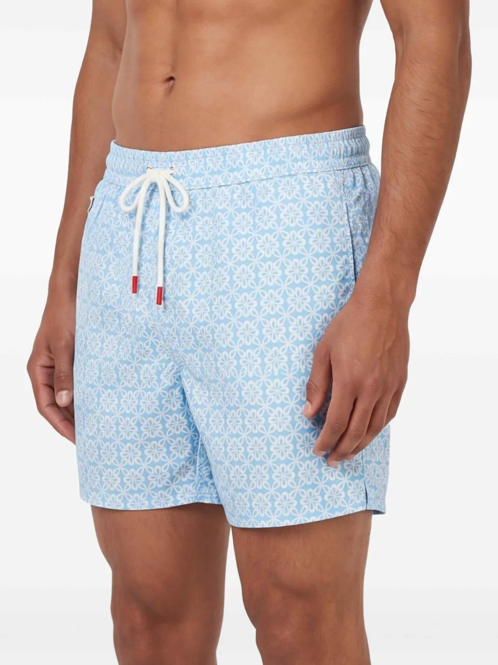 Kiton Zwembroek met bloemenprint Blauw