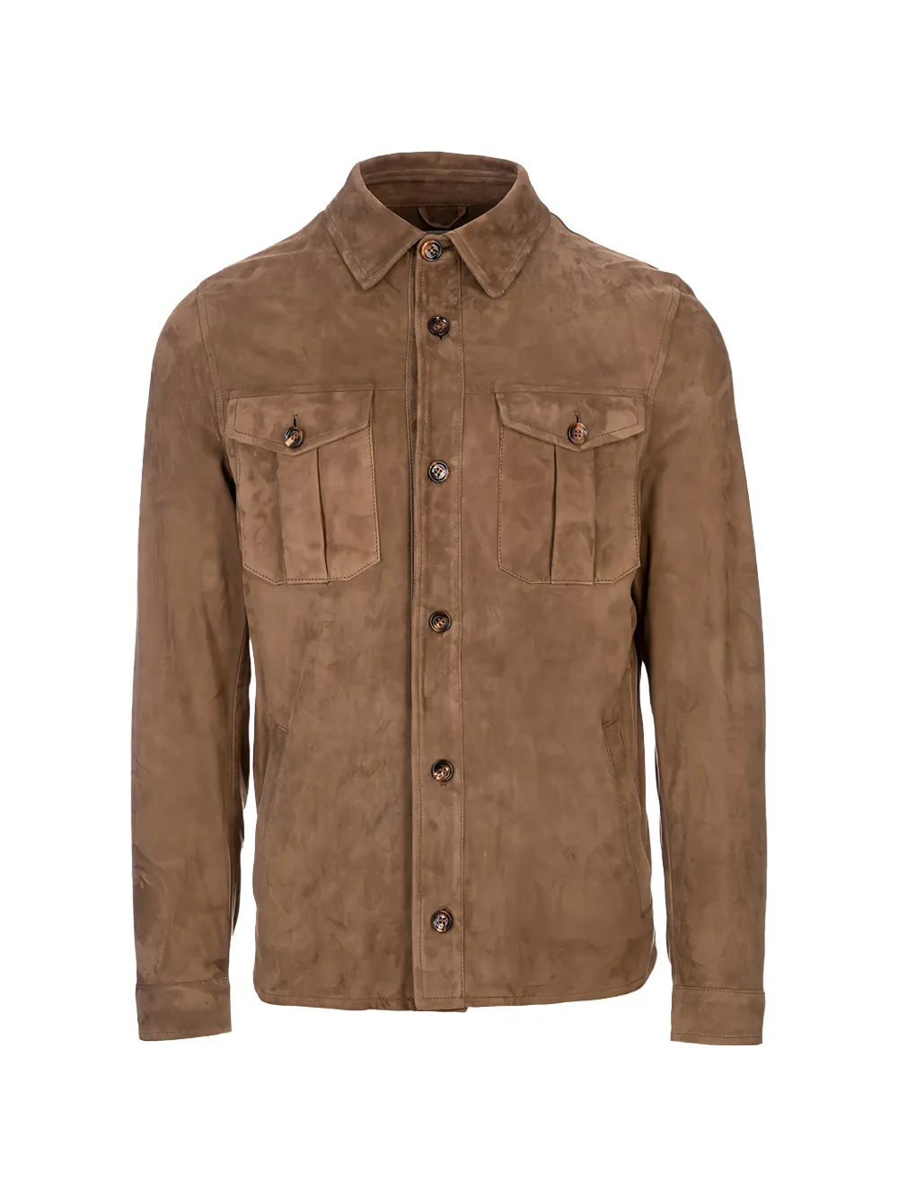 Kired buttoned flap-pocket overshirt - Marrone