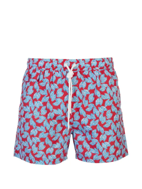 Kiton geometric-print drawstring swim shorts
