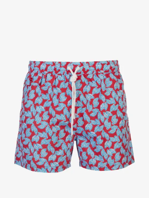 Kiton geometric-print drawstring swim shorts