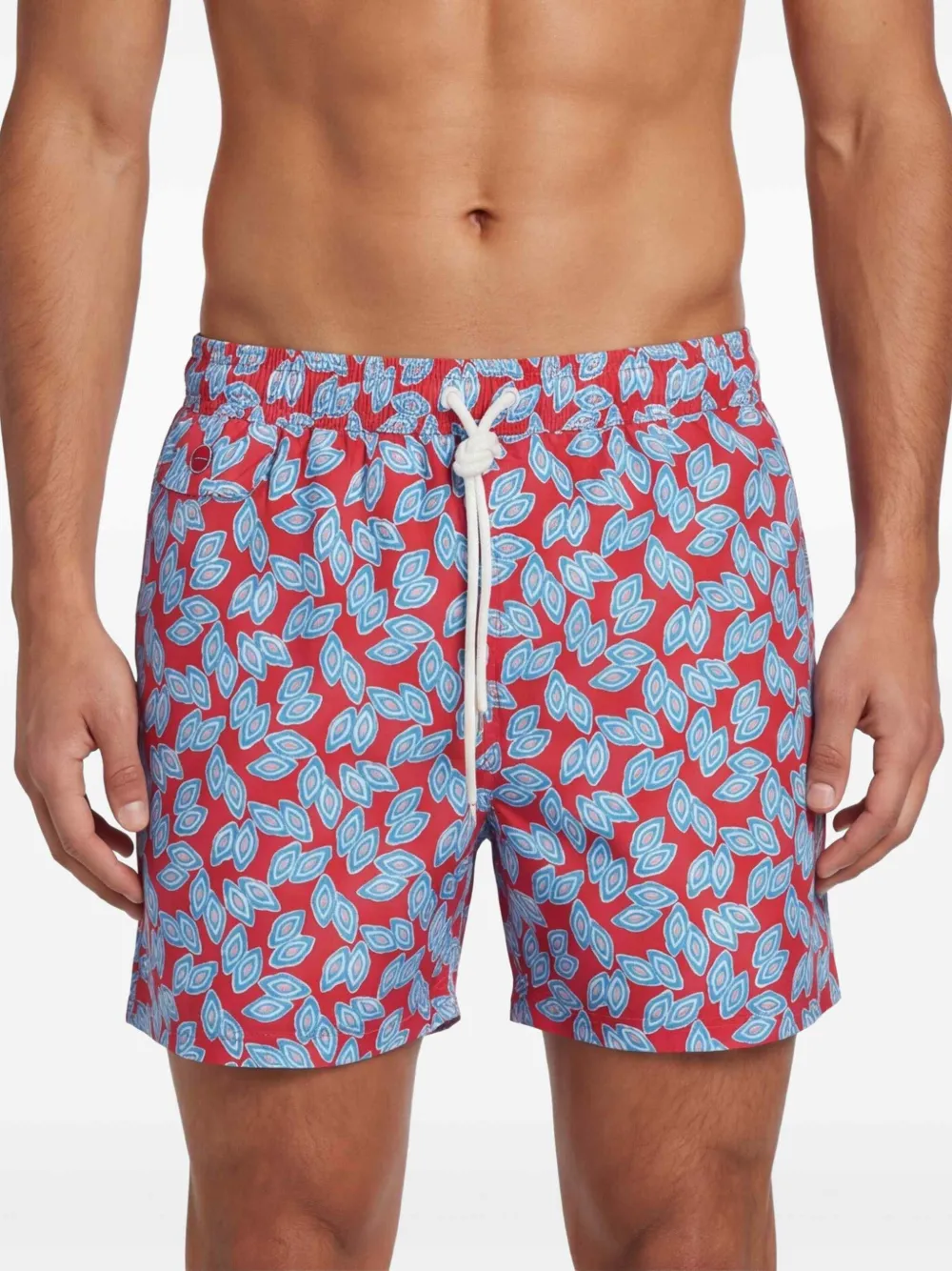 Kiton Zwembroek met geometrische print Rood