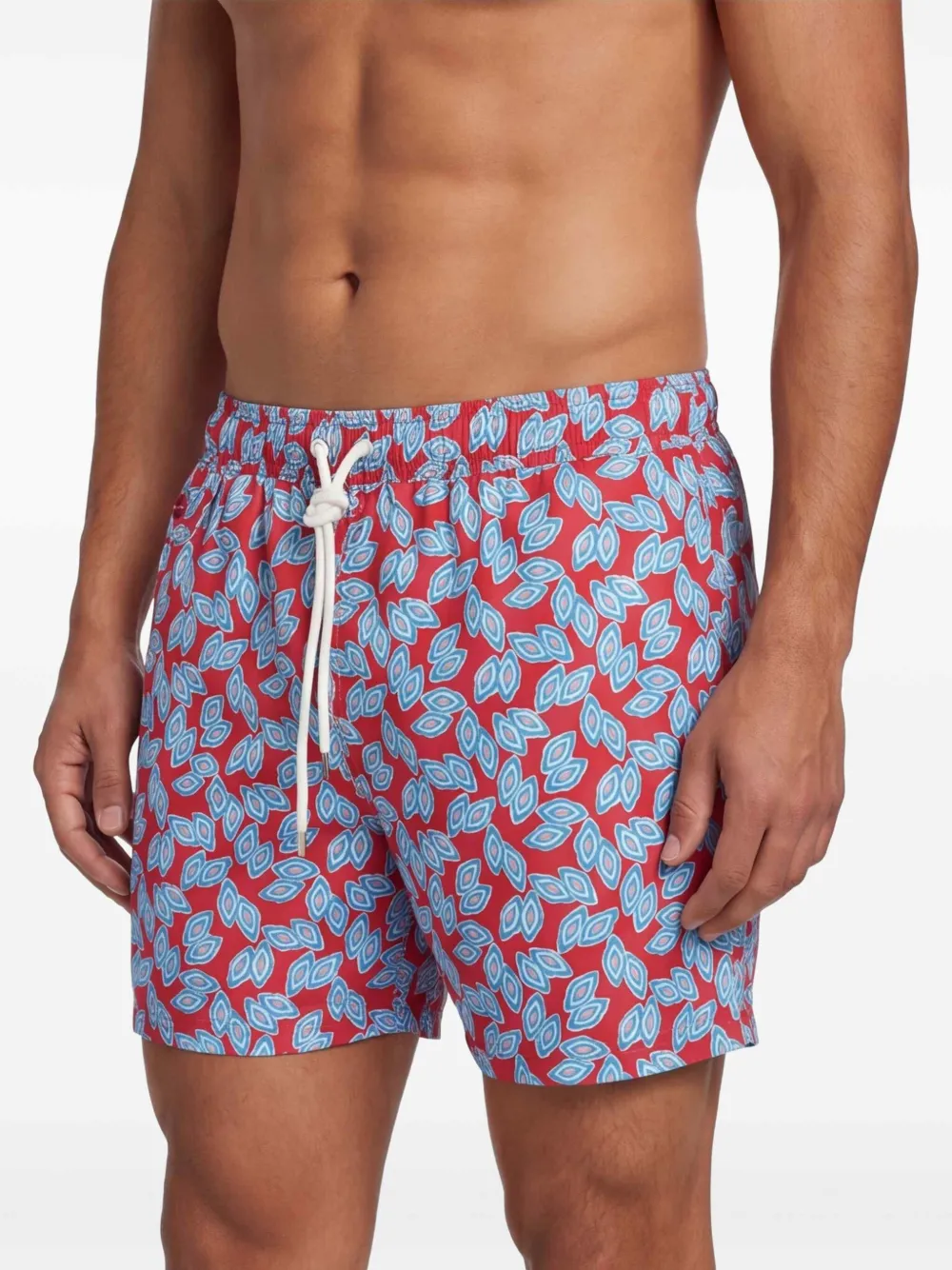 Kiton Zwembroek met geometrische print Rood