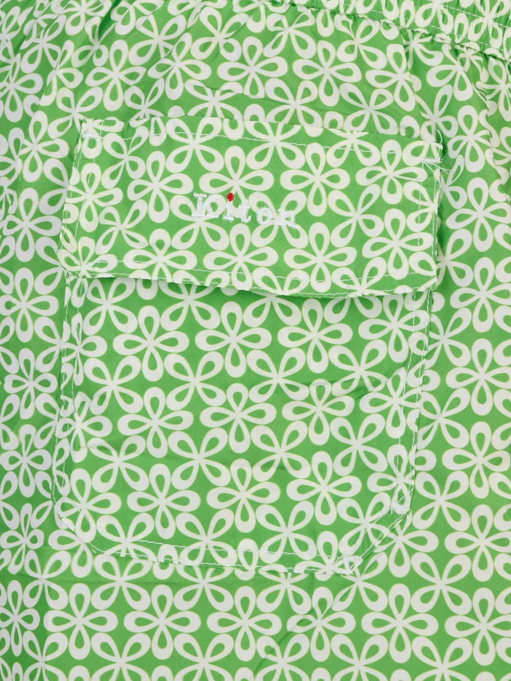 Kiton Zwembroek met bloemenprint Groen