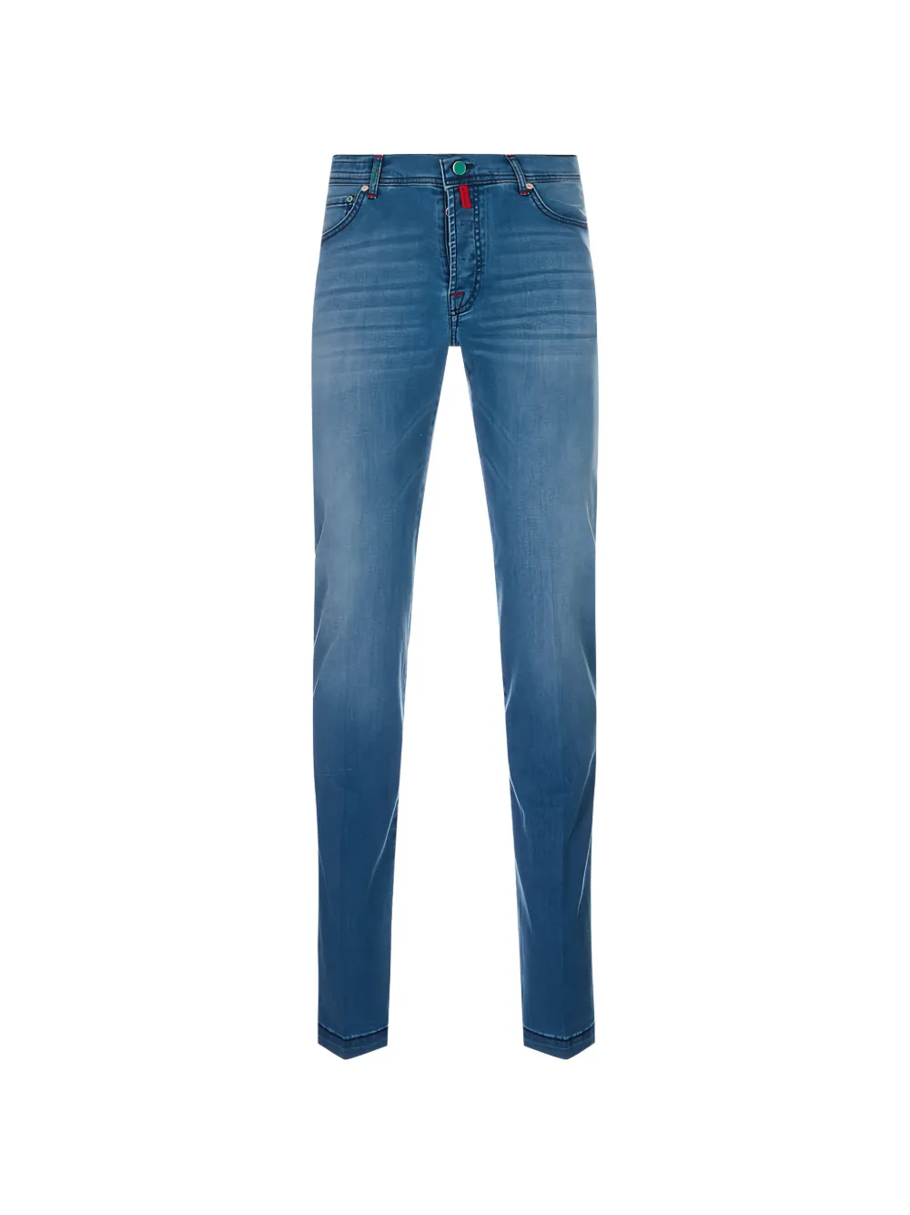 Kiton Faded-effect Slim-fit Jeans In Blue